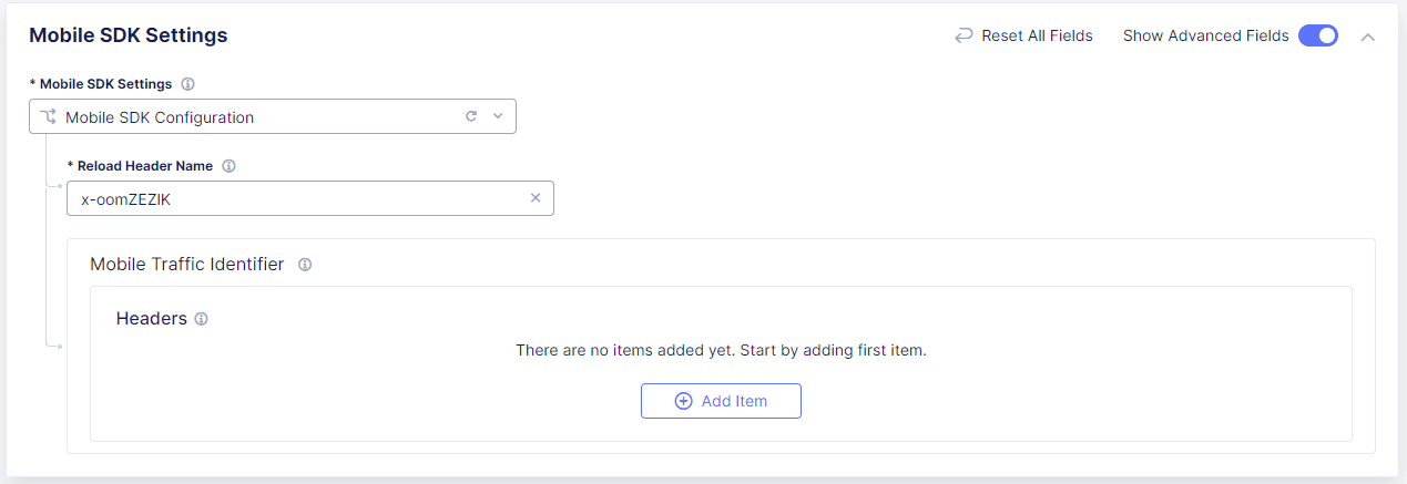 Figure: Configure Distributed Cloud Mobile SDK Settings