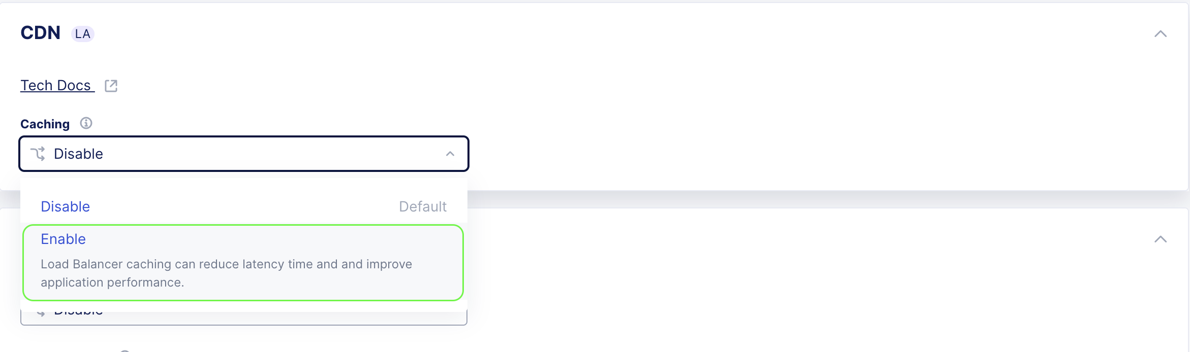Figure: Enable CDN Caching