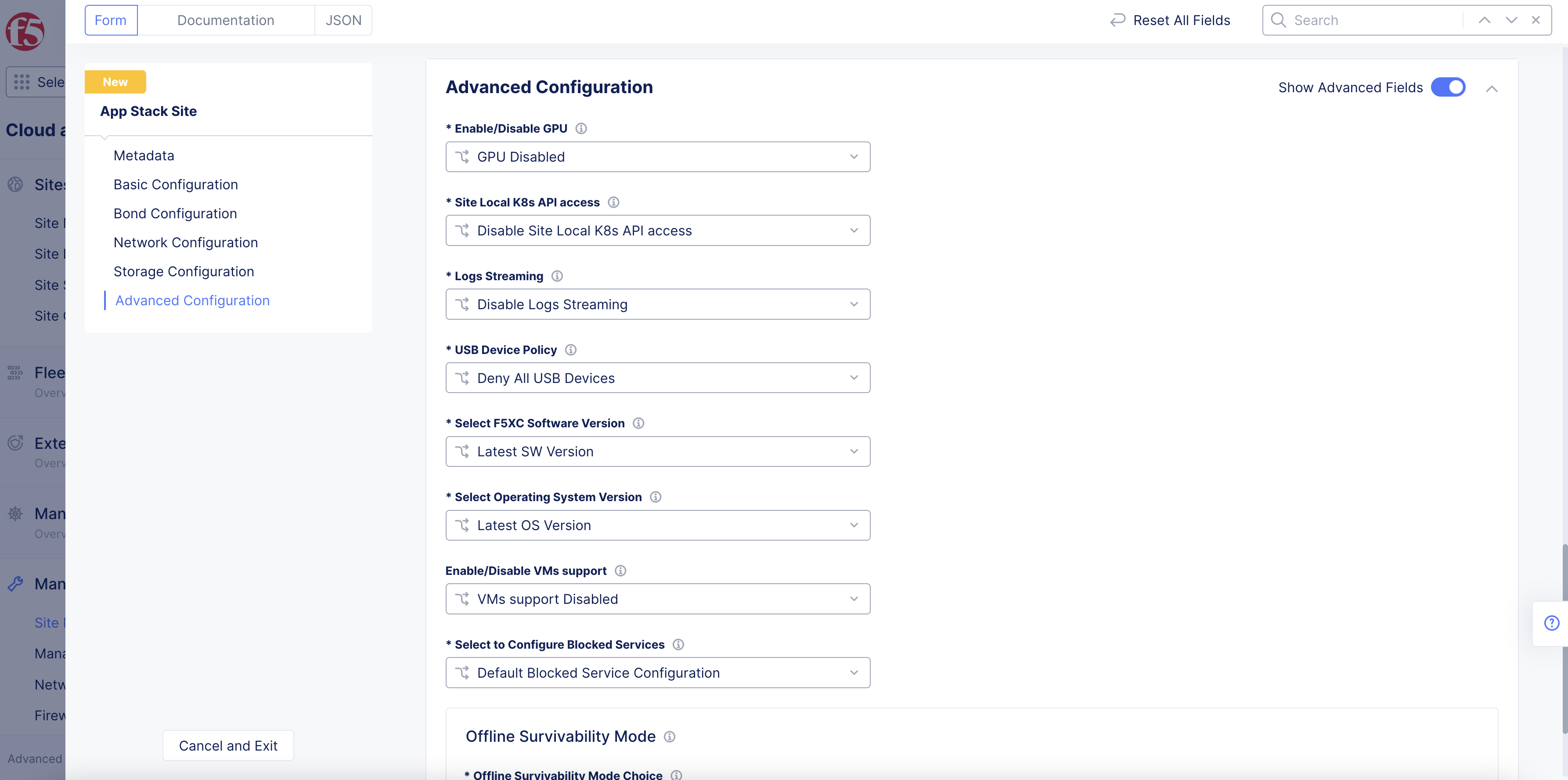 Figure: Advanced Configuration