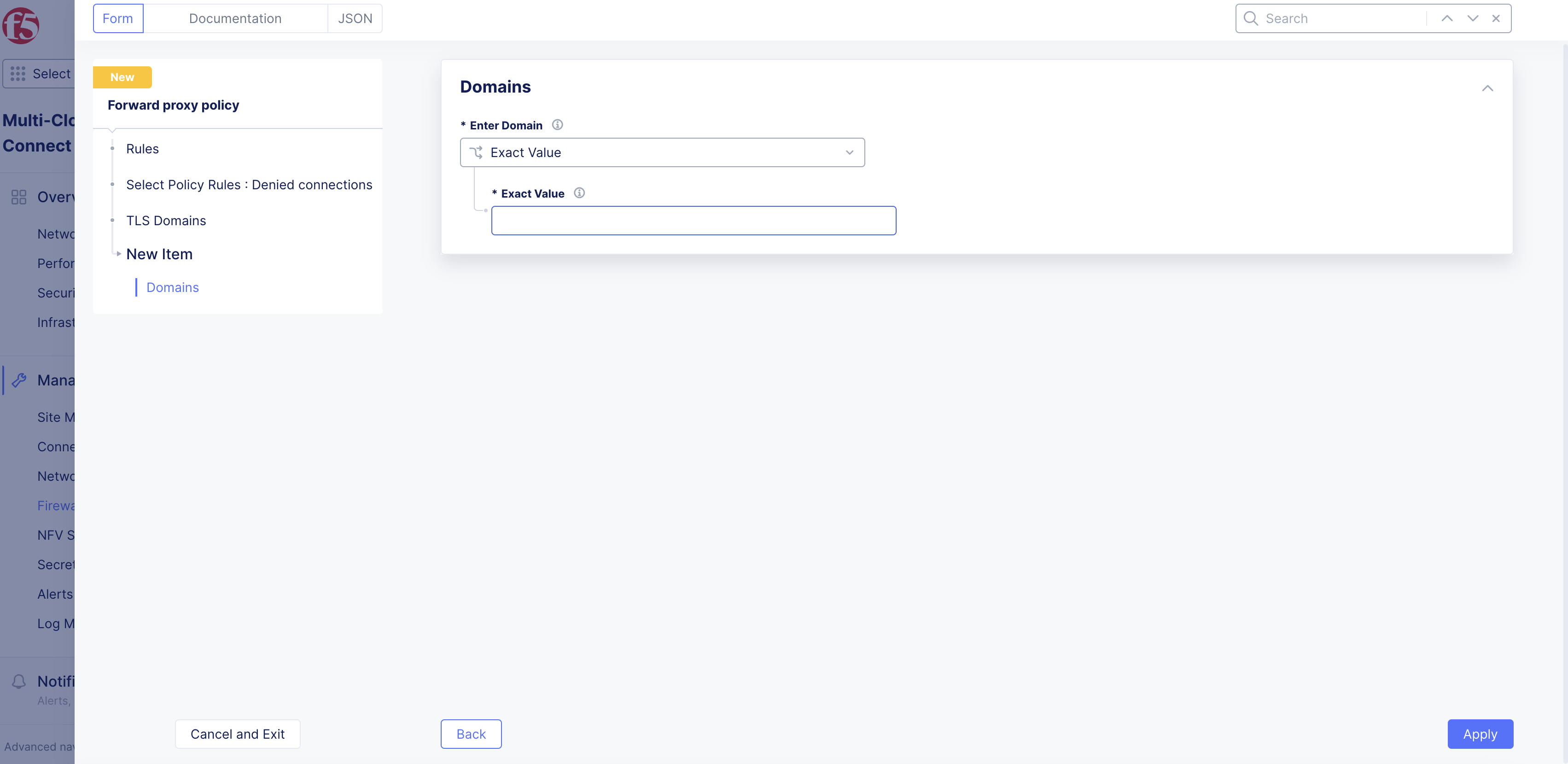 Figure: TLS Domains for Deny Connections