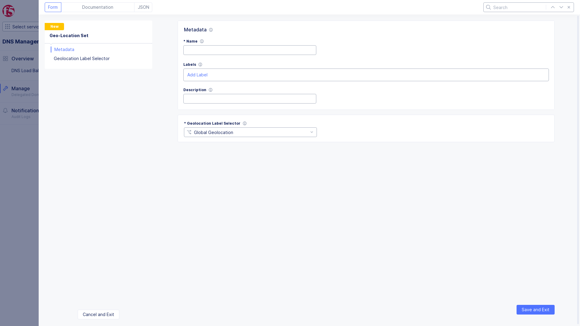 Figure: Set GeoLocation Selector