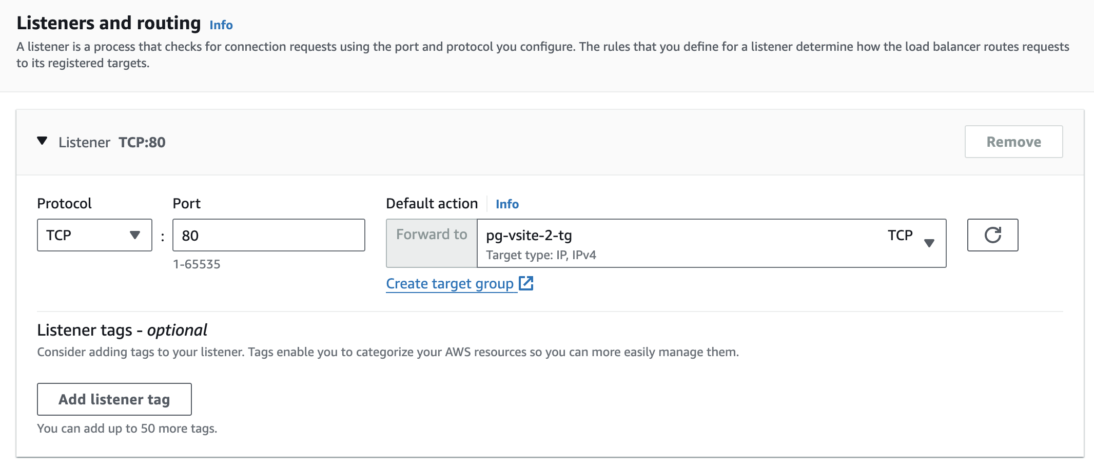 Figure: Add Target Group