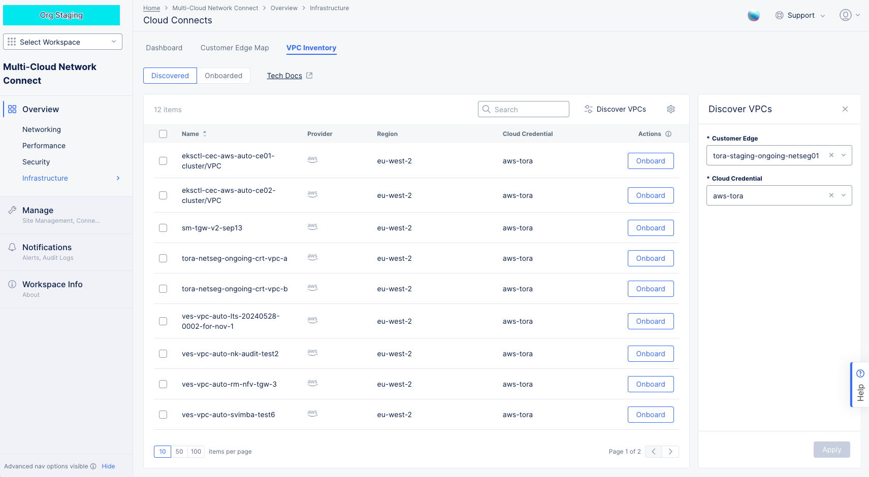 Discovered VPC Inventory