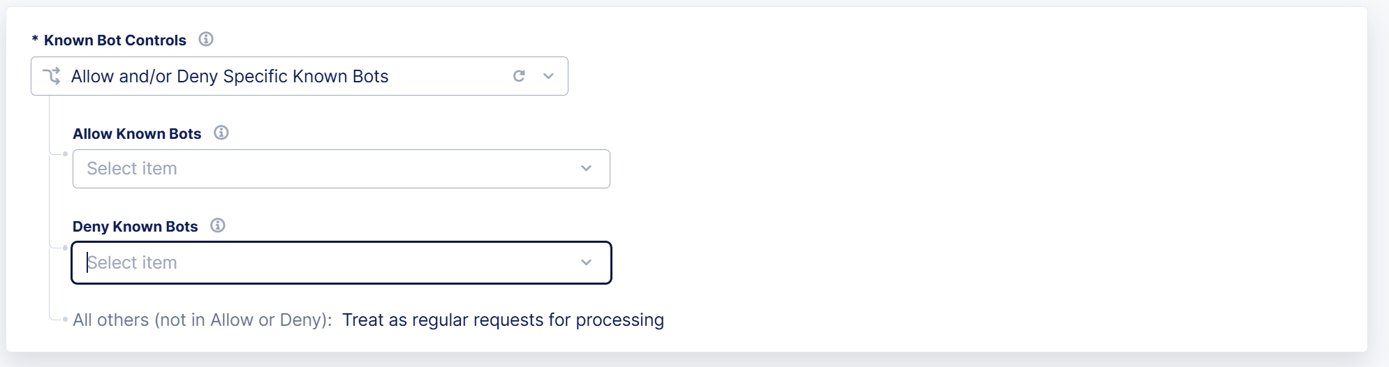 Figure: Allow or Deny Specific Known Bots